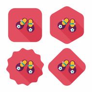 baby booties flat icon with long shadow N33