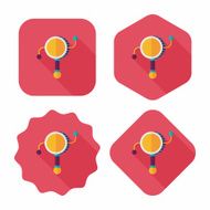 baby Rattle flat icon with long shadow eps10 N122