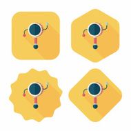 baby Rattle flat icon with long shadow eps10 N123