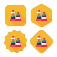 educational toy flat icon with long shadow eps10 N20