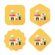 brick house flat icon with long shadow N51