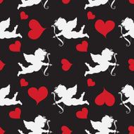 Cupid Seamleess Pattern with red hearts