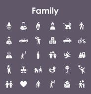 Set of family simple icons N3