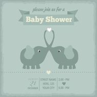 baby shower invitation in retro style N13