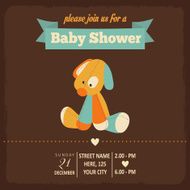 baby shower invitation in retro style N14