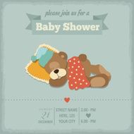 baby shower invitation in retro style N16