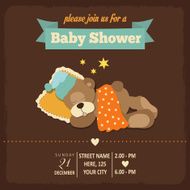 baby shower invitation in retro style N17