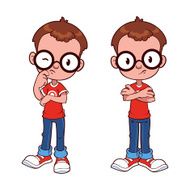 Pensive and skeptical boy