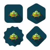 Pumpkin costume flat icon with long shadow eps10 N10