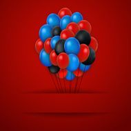 colorful balloons Vector red background