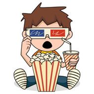 Child watching 3d movie