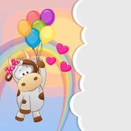 Cow with balloons