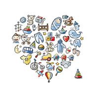 Heart shape design with toys for baby boy N2