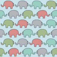 vector seamless pattern with elephants