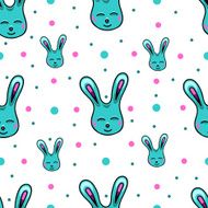 seamless pattern with Easter rabbits