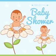 Illustration invitation card on baby shower Vector N2