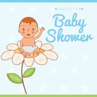 Illustration invitation card on baby shower Vector N3