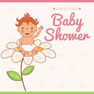 Illustration invitation card on baby shower Vector N4