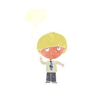 cartoon boy with idea speech bubble N8