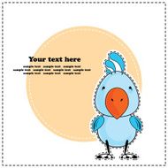 Blue cockatoo parrot greeting card vector illustration