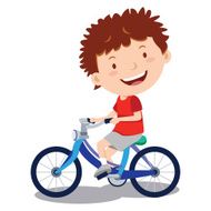 Little boy cycling