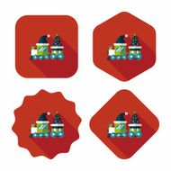 Christmas train toy flat icon with long shadow eps10 N6