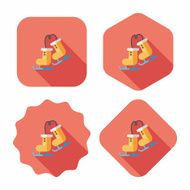 ski boot flat icon with long shadow eps10