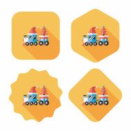 Christmas train toy flat icon with long shadow eps10 N7