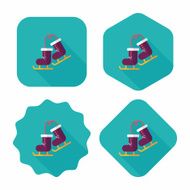 ski boot flat icon with long shadow eps10 N2