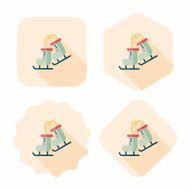 ski boot flat icon with long shadow eps10 N3