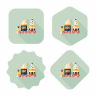 Christmas train toy flat icon with long shadow eps10 N9