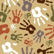 Vintage diversity hand prints pattern