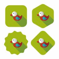 Duck toy flat icon with long shadow eps 10 N32