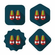 baby booties flat icon with long shadow N35