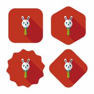baby Rattle flat icon with long shadow eps10 N127