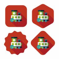 Train toy flat icon with long shadow EPS 10 N41