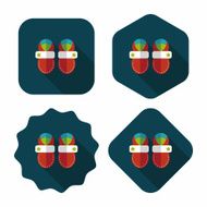 baby booties flat icon with long shadow N36
