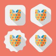 baby bib flat icon with long shadow EPS 10 N68