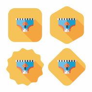 diaper flat icon with long shadow eps10 N24
