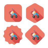 toy dog flat icon with long shadow eps 10 N28