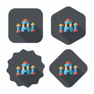 brick house flat icon with long shadow N53