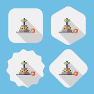 Pyramid toy flat icon with long shadow eps10 N68