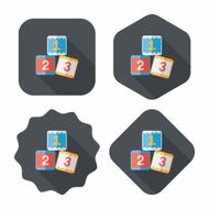 123 blocks flat icon with long shadow eps10 N20