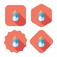 Baby bottle flat icon with long shadow EPS 10 N40