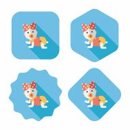 baby Rattle flat icon with long shadow eps10 N130