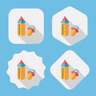 Baby bottle flat icon with long shadow EPS 10 N41