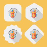 kid water bottle flat icon with long shadow EPS 10 N26