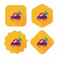 toy car flat icon with long shadow eps10 N42