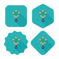 baby Rattle flat icon with long shadow eps10 N134