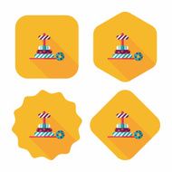 Pyramid toy flat icon with long shadow eps10 N69